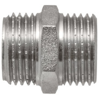 Ниппель MPF 1/2" латунный никелированный под прокладку, для гибкой подводки наружная резьба ИС.072742