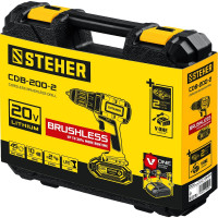Бесщеточная дрель-шуруповерт STEHER CDB-200-2