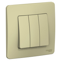3-клавишный выключатель Systeme Electric скрытой проводки Blanca 10А IP20 1+1+1 250В бежевый BLNVS100507