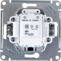 1-клавишный механизм выключателя Systeme Electric скрытой проводки Glossa 10А IP20 1а 10AX с подсветкой GSL000813