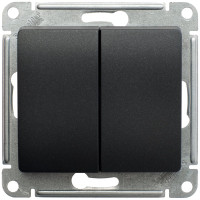2-клавишный механизм переключателя Systeme Electric скрытой проводки Glossa 10А IP20 6 10AX антрацит GSL000765