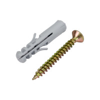 Набор для крепления ВИРТУОЗ дюбель 8х40, шуруп 5х45 потайная головка, желтый цинк, 18 шт. 00248