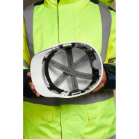 Защитная каска строительная Delta Plus DIAMOND VI WIND из АБС пластика с вентиляцией белого цвета, DIAM6WTRBC