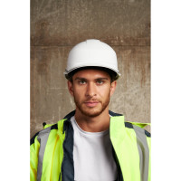 Защитная каска строительная Delta Plus DIAMOND VI WIND из АБС пластика с вентиляцией белого цвета, DIAM6WTRBC