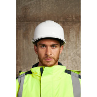 Защитная каска строительная Delta Plus DIAMOND VI WIND из АБС пластика с вентиляцией белого цвета, DIAM6WTRBC