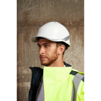 Защитная каска строительная Delta Plus DIAMOND VI WIND из АБС пластика с вентиляцией белого цвета, DIAM6WTRBC