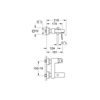 Смеситель для ванны GROHE Eurocube 23140000