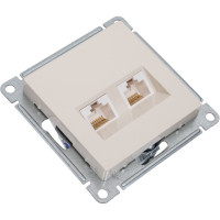 2-местный механизм розетки компьютерной Systeme Electric AtlasDesign RJ45 + RJ45 категории 5e бежевый ATN000285