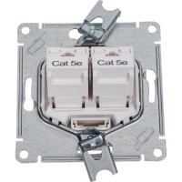 2-местный механизм розетки компьютерной Systeme Electric AtlasDesign RJ45 + RJ45 категории 5e бежевый ATN000285