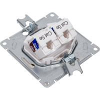 2-местный механизм розетки компьютерной Systeme Electric AtlasDesign RJ45 + RJ45 категории 5e бежевый ATN000285