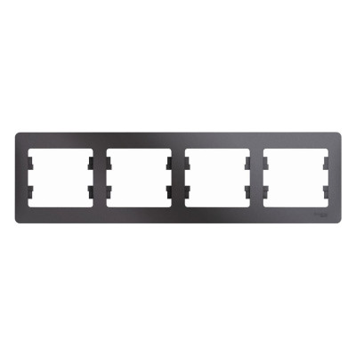 4-местная горизонтальная рамка Systeme Electric Glossa графит GSL001304