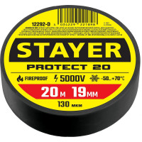 Изоляционная лента  ПВХ STAYER Protect-20 19 мм х 20 м, черная 12292-D