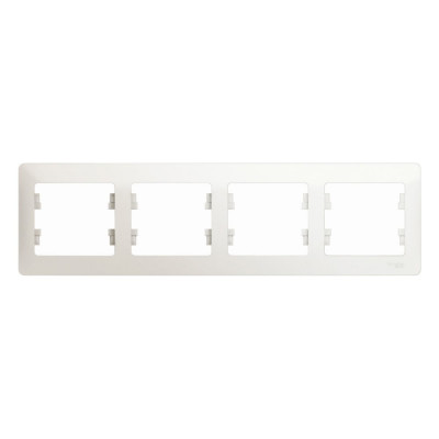 4-местная горизонтальная рамка Systeme Electric Glossa перламутр GSL000604