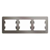 3-местная горизонтальная рамка Systeme Electric Glossa платина GSL001203