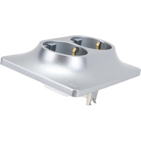 2-местная розетка Systeme Electric скрытой проводки Glossa 16А IP20 с заземлением защитные шторки в сборе алюминий GSL000326