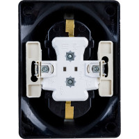 2-местная розетка Systeme Electric скрытой проводки Glossa 16А IP20 250В с заземлением в сборе графит GSL001324