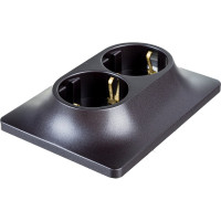 2-местная розетка Systeme Electric скрытой проводки Glossa 16А IP20 250В с заземлением в сборе графит GSL001324