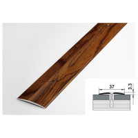 Порог прямой алюминиевый (37 мм; 0.9 м; декоративный; мербау) Лука 00000001388