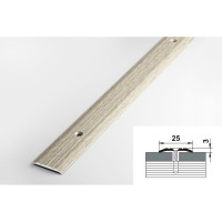 Порог прямой алюминиевый (25 мм; 0.9 м; декоративный; дуб беленый) Лука 00000001461