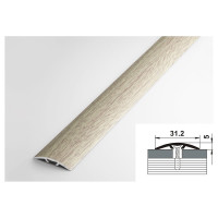 Порог прямой скрытый алюминиевый (31.2 мм; 0.9 м; декоративный; дуб беленый) Лука 00000002823