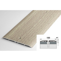 Порог прямой алюминиевый (100 мм; 0.9 м; декоративный; дуб беленый) Лука 00000001766