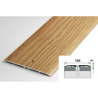 Порог прямой алюминиевый (100 мм; 0.9 м; декоративный; дуб универсал) Лука 00000002167
