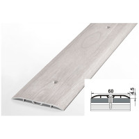 Порог прямой алюминиевый (60 мм; 0.9 м; декоративный; ясень белый) Лука УТ000023078