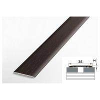 Порог прямой алюминиевый (35 мм; 0.9 м; ламинированный; дуб венге) Лука УТ000020160