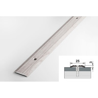 Порог прямой алюминиевый (25 мм; 0.9 м; декоративный; ясень белый) Лука УТ000023314