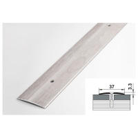 Порог прямой алюминиевый (37 мм; 0.9 м; декоративный; ясень белый) Лука УТ000023280