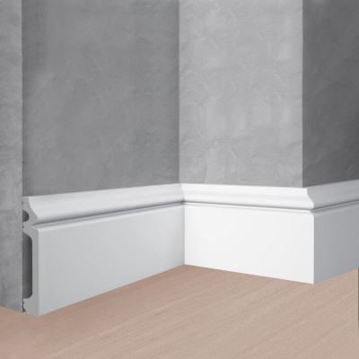 Напольный плинтус Stenopol 120х15х2000 мм под покраску C704