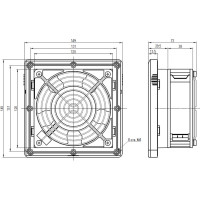 Решетка KIPVENT-200.01.230 вентиляционная впускная с фильтром и вентилятором KIPPRIBOR 00000078913