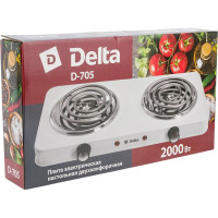 Двухконфорочная электрическая плита Delta D-705 спираль белая Р1-00004135