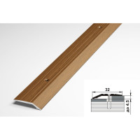 Порог разноуровневый алюминиевый (32 мм; 0.9 м; декоративный; орех) Лука 00000001318