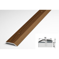 Порог разноуровневый алюминиевый (32 мм; 0.9 м; декоративный; дуб темный) Лука 00000001319