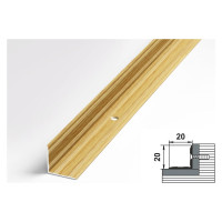 Порог угловой внутренний алюминиевый (20х20 мм; 0.9 м; декоративный; дуб универсал) Лука 00000001799