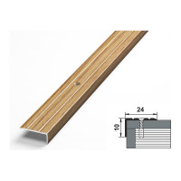 Порог угловой алюминиевый (24х10 мм; 0.9 м; декоративный; дуб универсал) Лука 00000001447