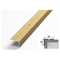 Порог угловой алюминиевый (24х18 мм; 0.9 м; декоративный; дуб универсал) Лука 00000001504