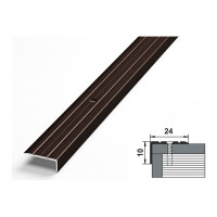 Порог угловой алюминиевый (24х10 мм; 0.9 м; декоративный; дуб венге) Лука УТ000002660