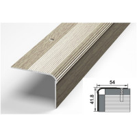 Порог угловой алюминиевый (54х41.8 мм; 0.9 м; декоративный; дуб беленый) Лука УТ000000681
