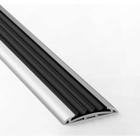 Порог прямой алюминиевый (40 мм; 2.7 м; без покрытия; черная резинка) Лука УТ000024462