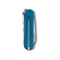 Нож-брелок Victorinox Classic SD Colors Sky High 58 мм, 7 функций, полупрозрачный синий 0.6223.T61G