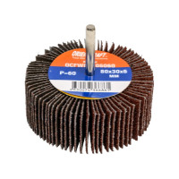 Головка-щётка лепестковая на шпильке (80x30x6 мм; P60) Orientcraft OCFW80306060