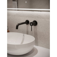 Смеситель для раковины скрытого монтажа Orange Karl черный M05-722b