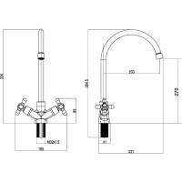 Полимерный смеситель для кухни OneLife хром P03-007cr