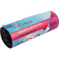 Мешки для мусора  сверхпрочные (10 шт; 240 л; 50 мкм; 100х130 см; ПВД) EUROHOUSE 9085