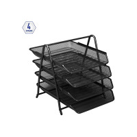 Горизонтальный лоток для бумаг BERLINGO Steel&Style 4 секции, металл, черный BMs_41042