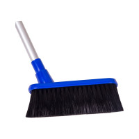 Совок для мусора OfficeClean Professional со щеткой-сметкой, алюминиевая ручка 70 см, пластик, резиновая кромка 266770