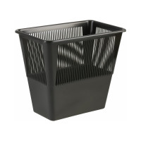 Корзина для бумаг Стамм 12 л, прямоугольная, сетчатая, черная КР31