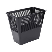 Корзина для бумаг Стамм 12 л, прямоугольная, сетчатая, черная КР31